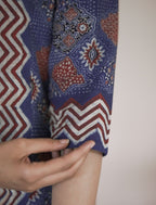 Blue Block Printed Pure Cotton Kurta