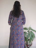 Blue Block Printed Pure Cotton Kurta